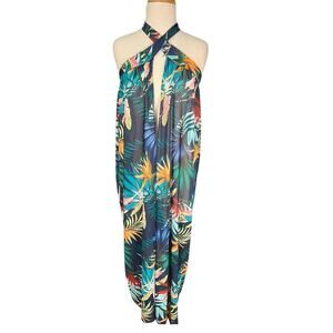 Tropical Multiway Halter Cover-Up Dress Skirt Pareo Sarong Large Vacation Beach